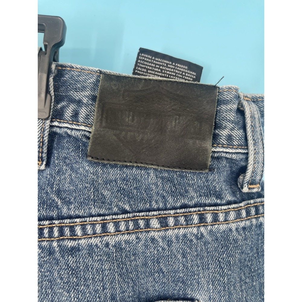 Vintage Harley Davidson Jeans Mens 42x34Riding 100% Cotton Biker Blues Workwear - Picture 7 of 8